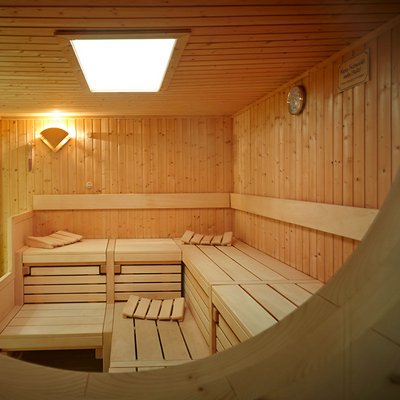 Foto einer Sauna von innen